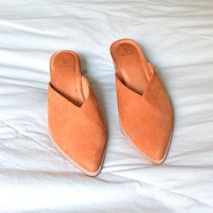 Bill Blass | Bill Blass Taj Brown Leather Pointed Toe Slip-On Mules